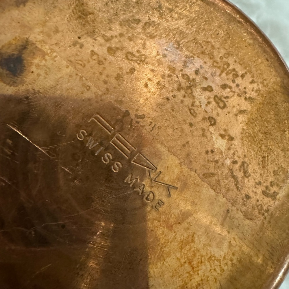 Perk Copper Swiss Made Fesk Alcohol Fondue Pot Burner Warmer 70’s MCM Vintage - Picture 6 of 11